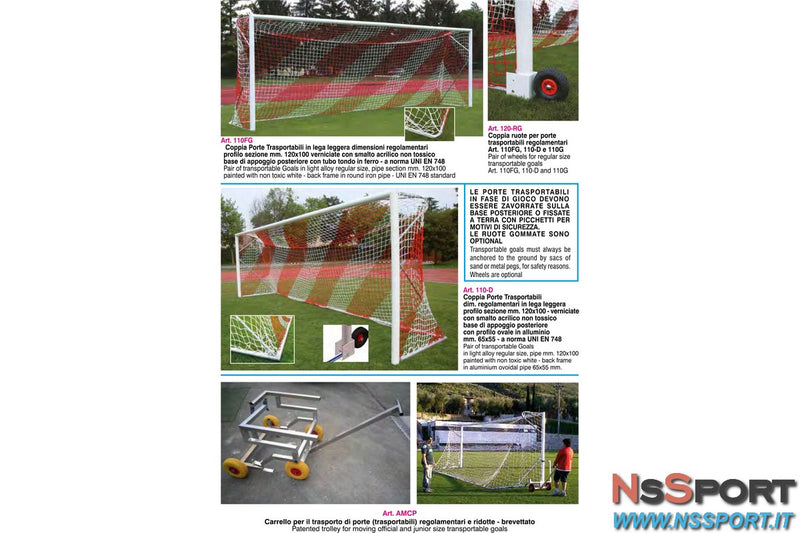 Porta calcio regolamentare trasportabile (prezzo per coppia di porte) - [product_vendor] - NsSport
